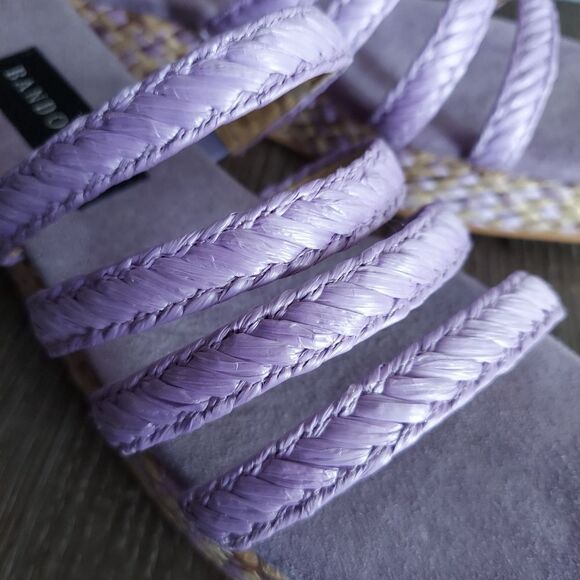 Vintage 90s Bandolino Square Toe Strappy Espadrille Sandal Slip On Size 7 - Picture 10 of 10